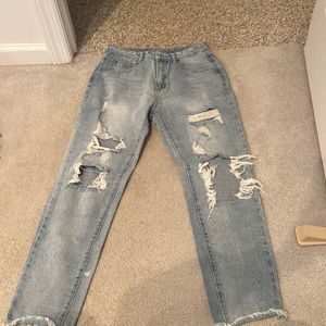 Shein Distressed High-waisted Jeans